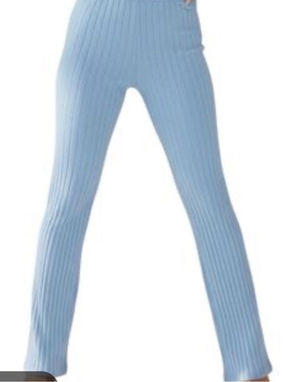 White Fox Boutique Blue Ribbed Leggings